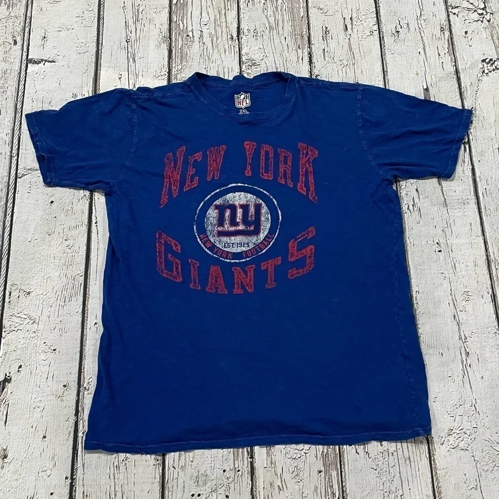 New York Giants NFL Football Sports Retro Crewneck Top Tee Tshirt